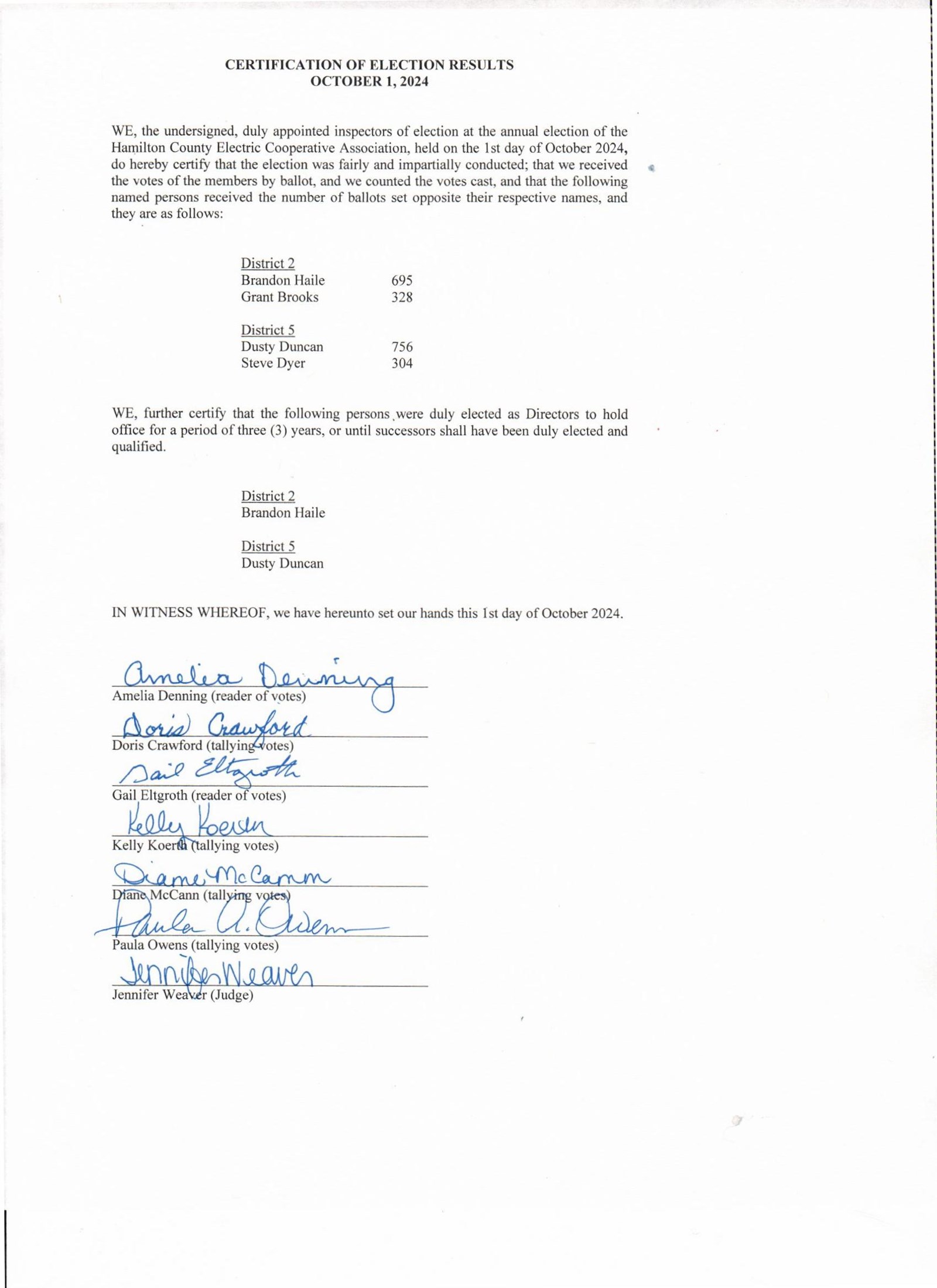 Certification of Election Results General News News hamiltonelectric